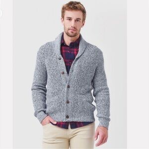Faherty Marled Cotton Cardigan men’s size XL Gray